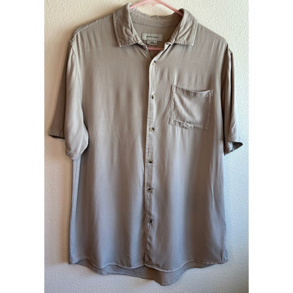 COTTON ON GARMENTS | Beige/Gray Button Up Front Pocket Viscose | Medium